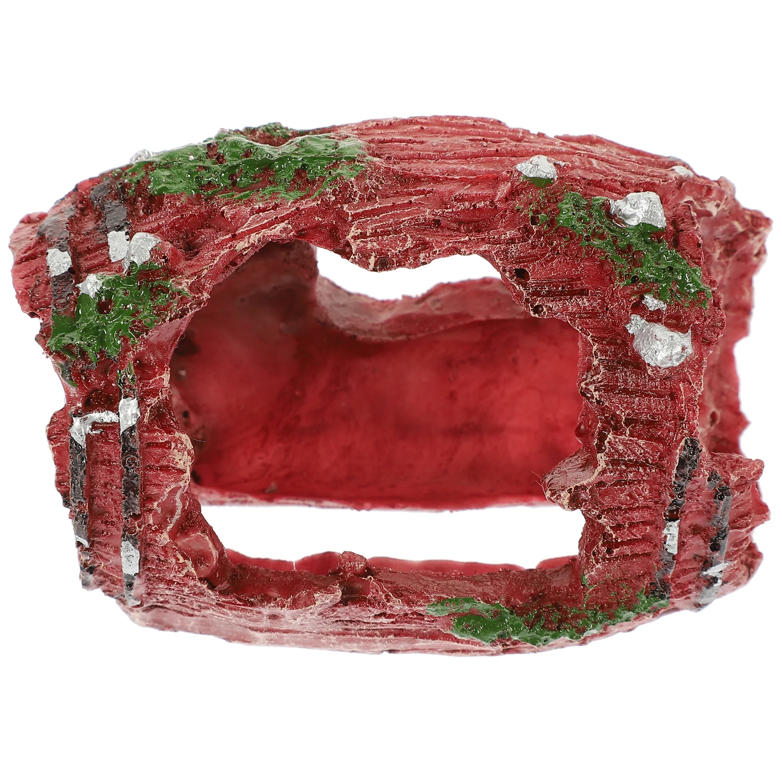 

Resin Fish Tank Decor Aquarium Cave Tabletop Accessory Safe Faux Plant Decorative Fish Shelter Office Decoration Vivid Tank L