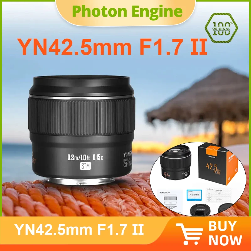Lente Yongnuo YN42.5mm STM de 42.5 mm para Cámaras Panasonic Olympus M4/3 de Segunda Generación, Lente de Enfoque Automático Micro Single
