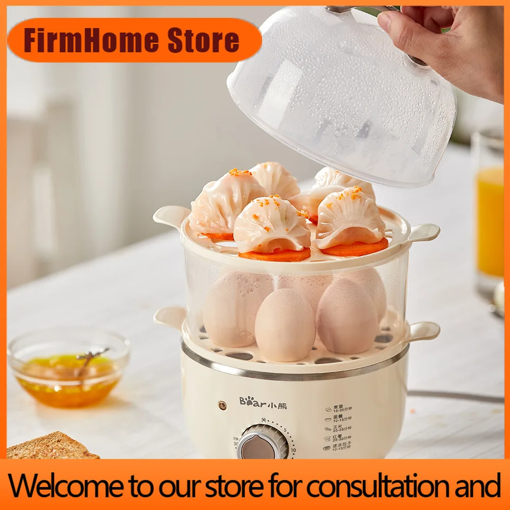 FirmHome Store360W Double Layers Electric Egg Boiler Egg Cookers Breakfast Machine Automatic Multicooker Food Steamer Egg Custar
