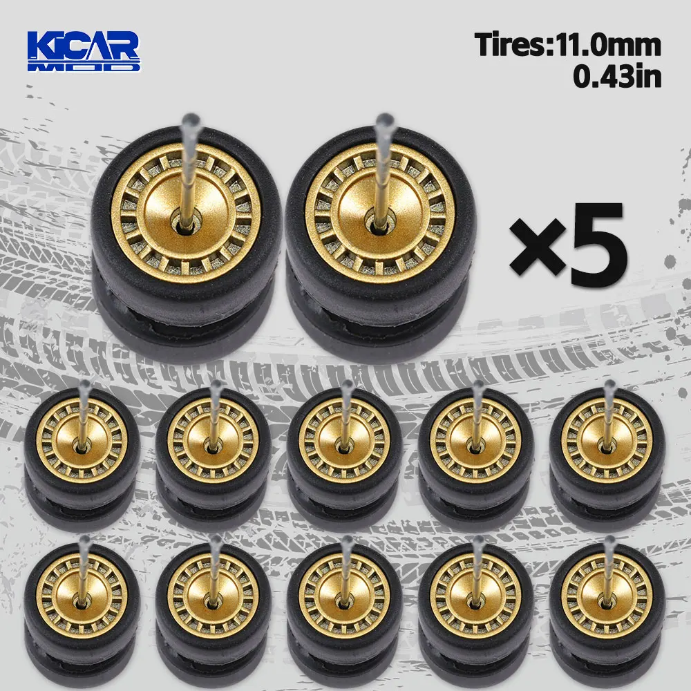 Kicarmod 1/64 Abnehmbare Slick-Räder, 5 Paar Modellauto-Räder für MINIGT mit Gummireifen und Diecast-Auto-Umbauteilen – Detail 16