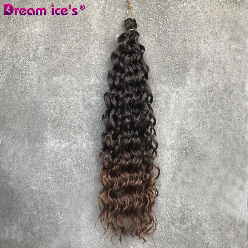 24inches Ombre Pink Brown Deep Water Ocean Wave Crochet Braids Soft Hawaii Curls Synthetic Braiding Hair Extensions For Women