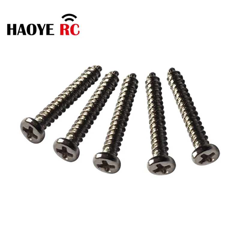 Haoye 100pcs Metal Cross Phillips Pan Round Head Self Tapping Screw PA Pointed End Screw For RC Accessories