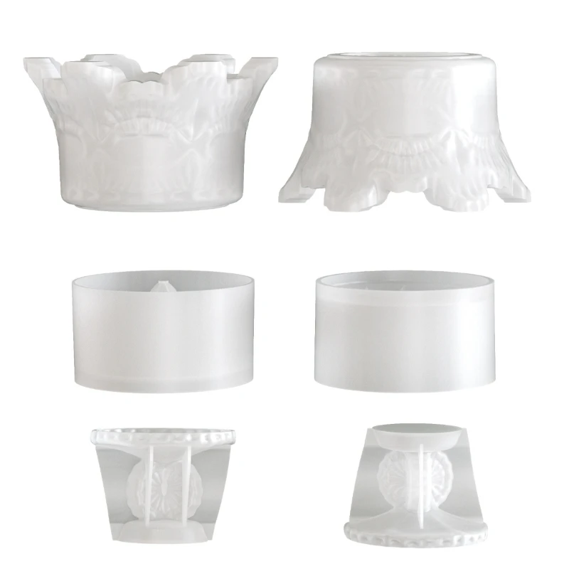 Round Vintage Crown Design Cup Mold for Crafting Unique Holders and Storage Boxes Perfect for Home Decors