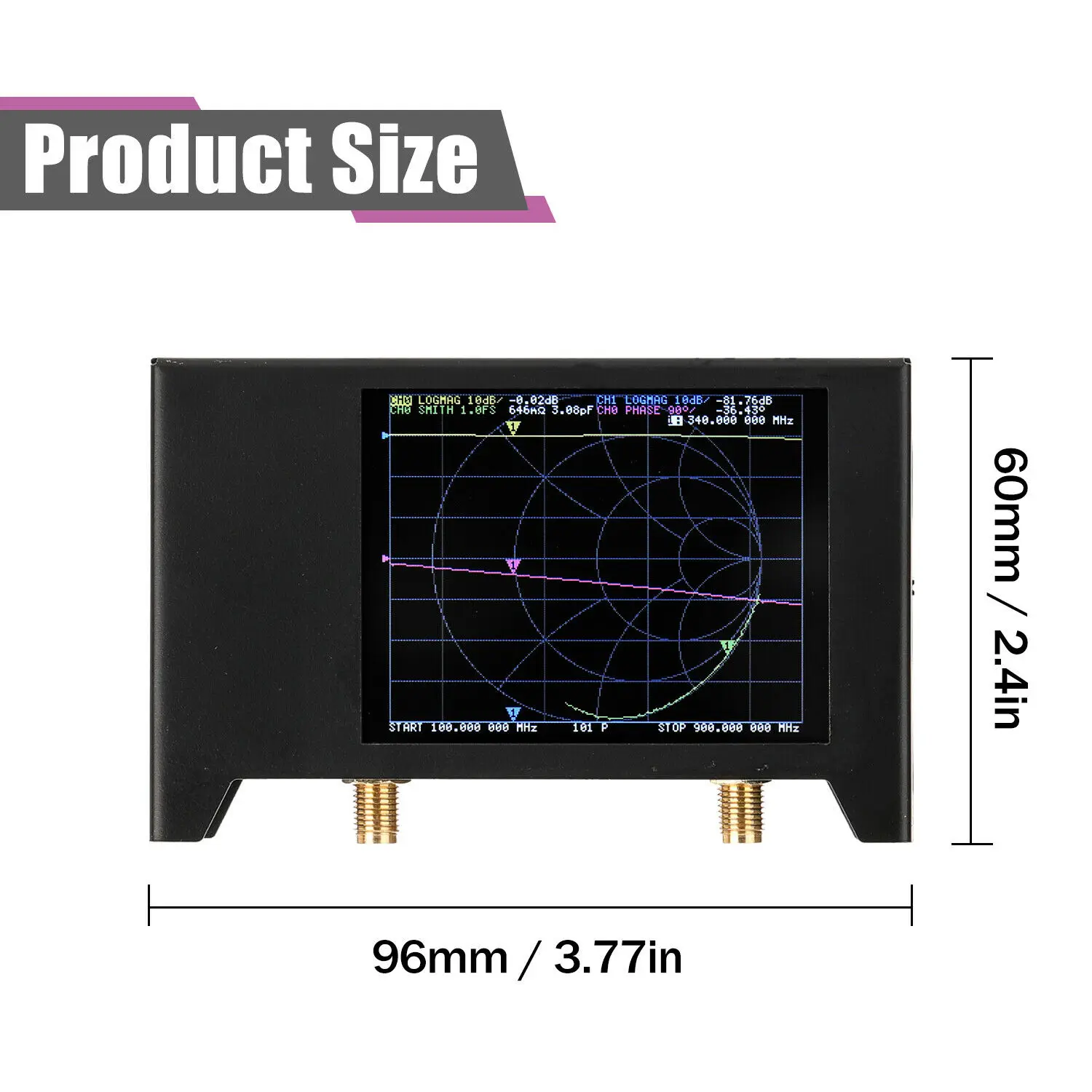 SAA2 50K-3GHz NanoVNA Vector Network Analyzer 2.8'' Shortwave Antenna Analyzer with Metal Shell