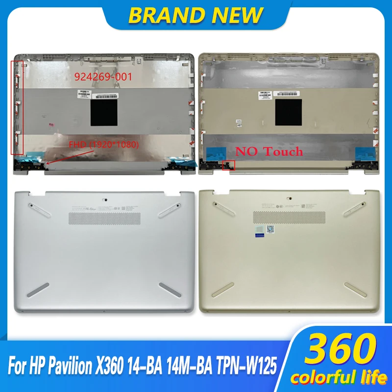 Novo para hp pavilion x360 14-ba 14m-ba TPN-W125 lcd capa traseira caso inferior superior inferior capa sem toque 14 Polegada