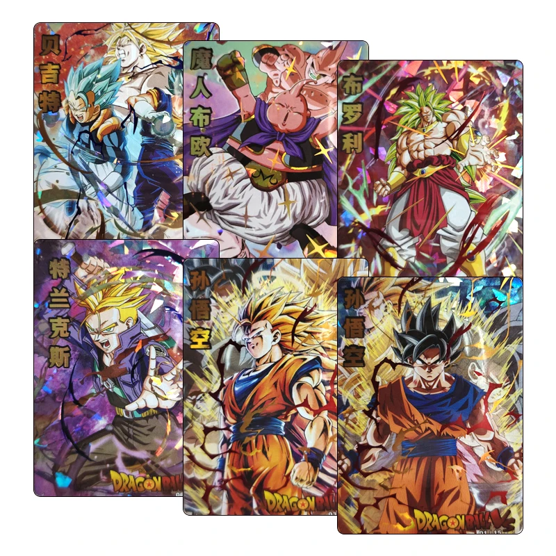 Anime Dragon Ball Majin Buu Broli Trunks Kakarotto Character Game Collection Flash Card Cartoon Toys Christmas Gift