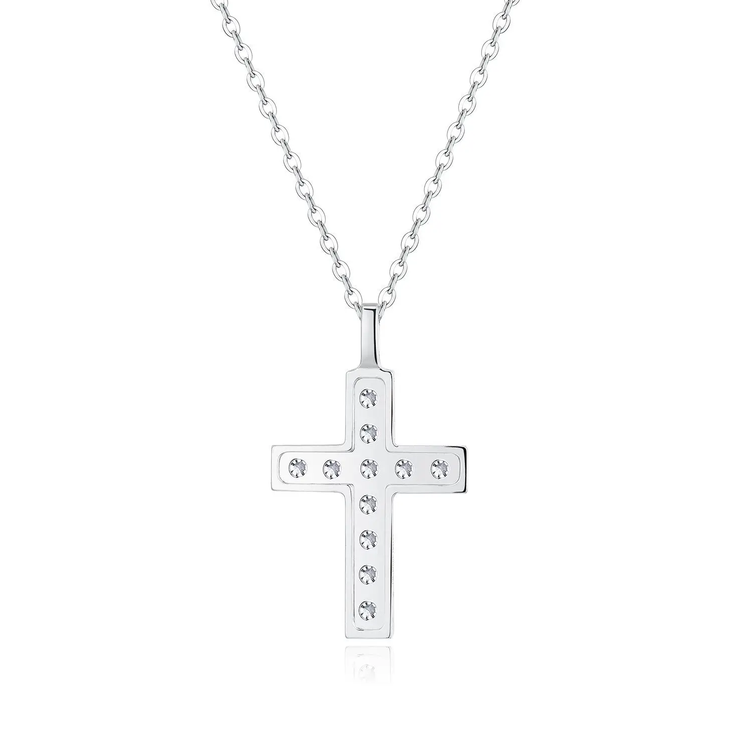 NGIC/NGTC Lab Grow Diamonds Cross Necklace 18K White Gold Necklace For Women Jewelry