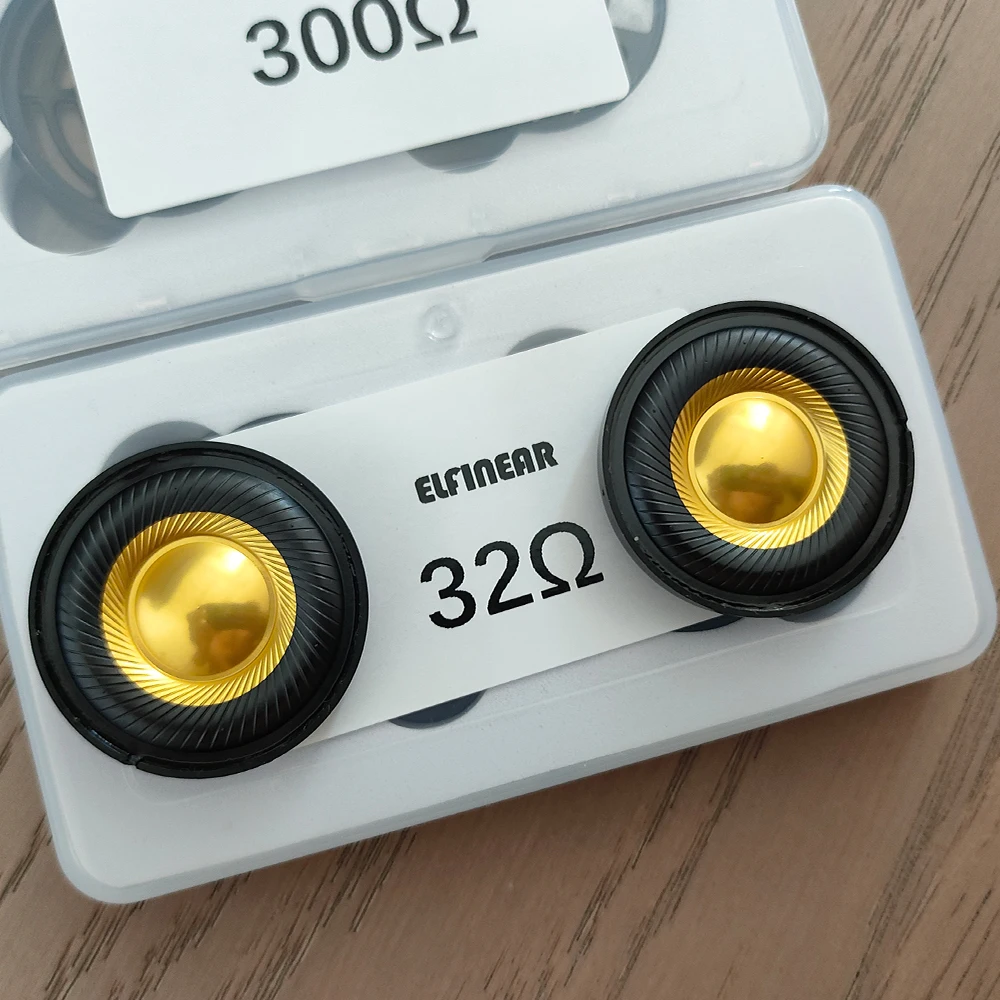 ELFINEAR CarbonGild 40 1 Para 40mm Karbonowe, Złocone Głośniki Kopułkowe z Włókna Węglowego, Opcje 32Ω/300Ω — zdjęcie produktu 3
