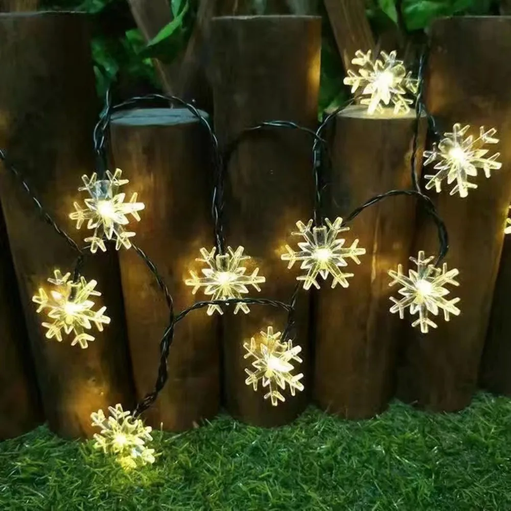 1PC 5M20LED/7M50LED/12M100LED solar snowflake string light -8 lighting modes,used for outdoor,garden,terrace,courtyard,and party