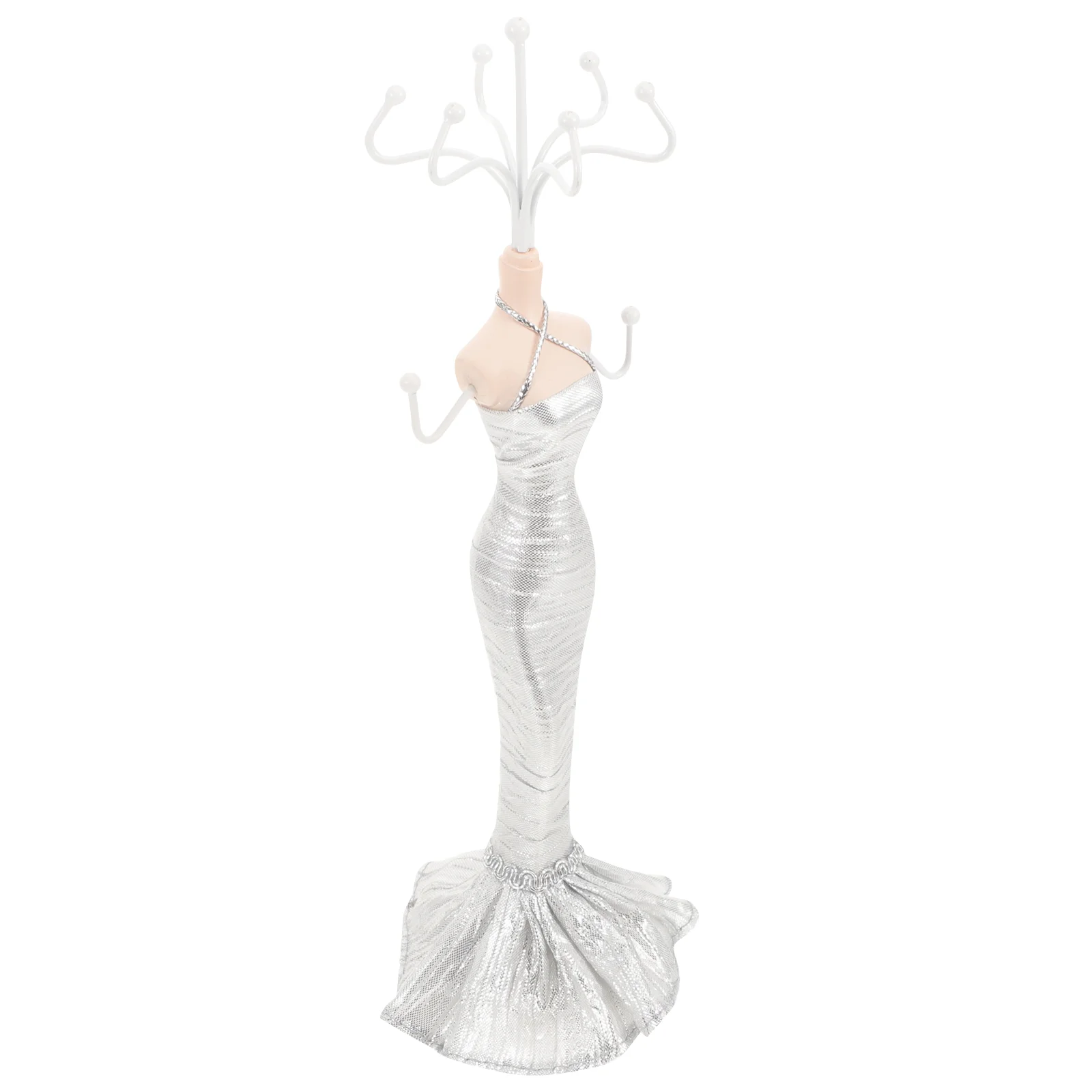 

Mannequin Jewelry Stand Earring Shelf Necklace Organizer Rack Tray Desktop Display Storage Wrought Iron Resin Miss Shelves