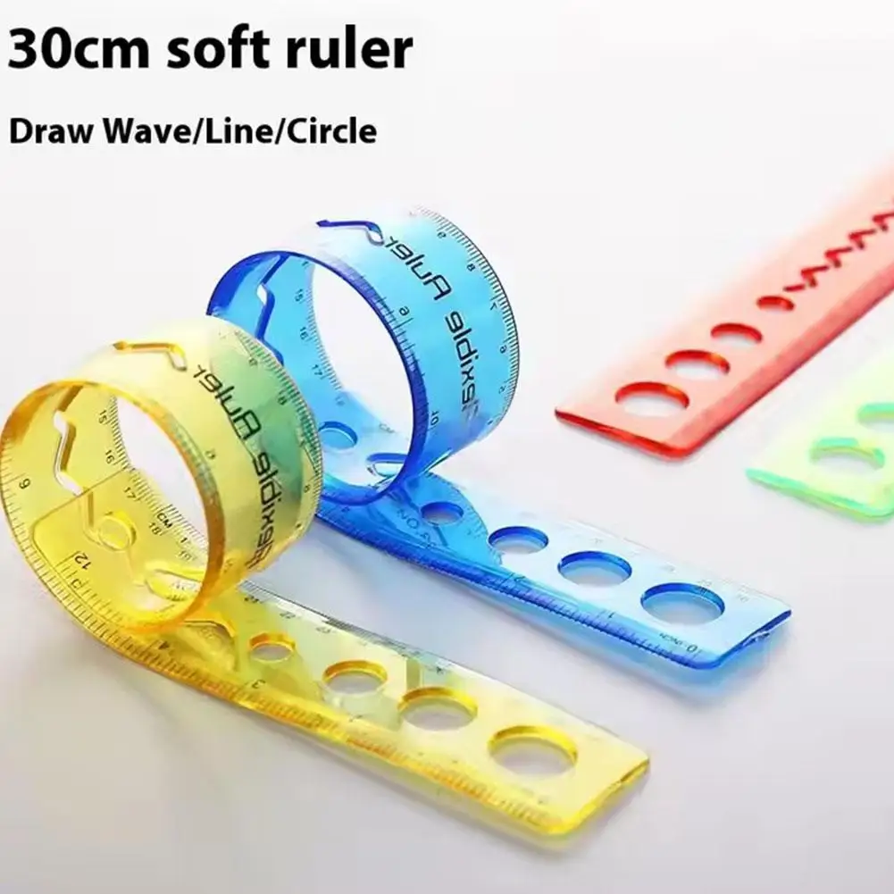 30cm Soft Ruler Flexible Ruler Creative Stationery Rule School Supply Student Stationery Ruler Folding Ruler 1/5/10pcs