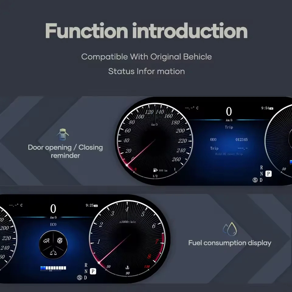 

12.3 " Digital instrument LCD panel cluster Dashboard For Mercedes-Benz C117 GLC W205 W204 W253 2015-2018 Speedometer