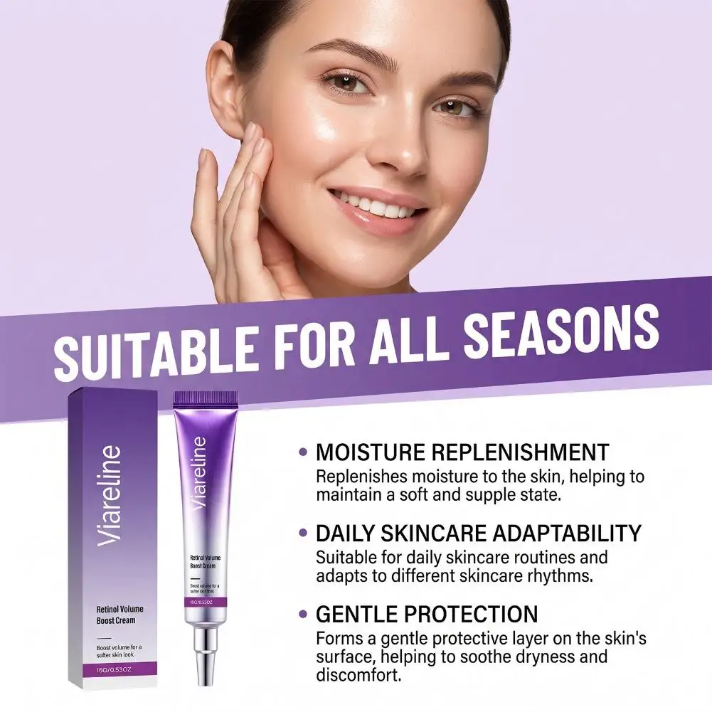 Retinol Volume Boost Cream 15g Lightweight Moisturizing Deep‑Hydrating Nourishing Improve Dryness Redness Soft Smooth Skin