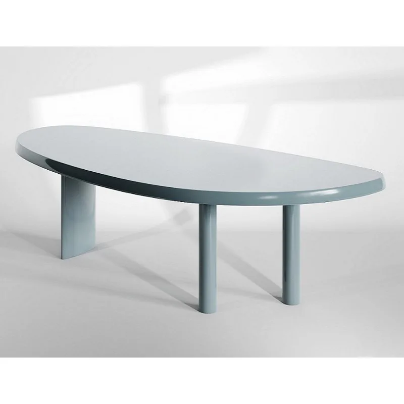 Dining table solid wood oval Nordic simple log long table creative computer table