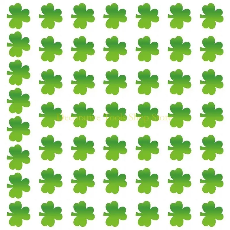 QX2E 50pcs Shamrock Sticker -Adhesive Lain Lecal Paper Wall