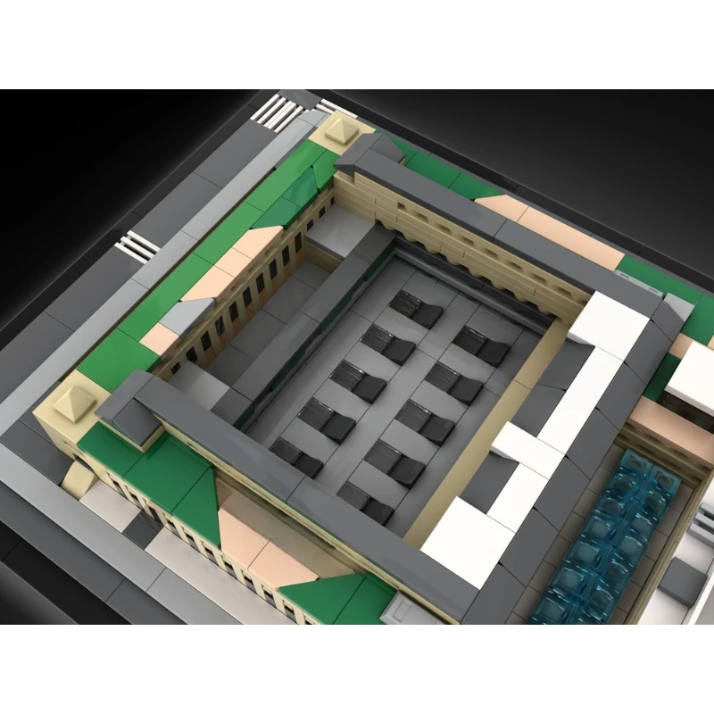 Architektur Modell Maßstab 1:800 Moderne Stadt Bahnhof Bausteine DIY Montage Bricks Set Pädagogisches Spielzeug Gif