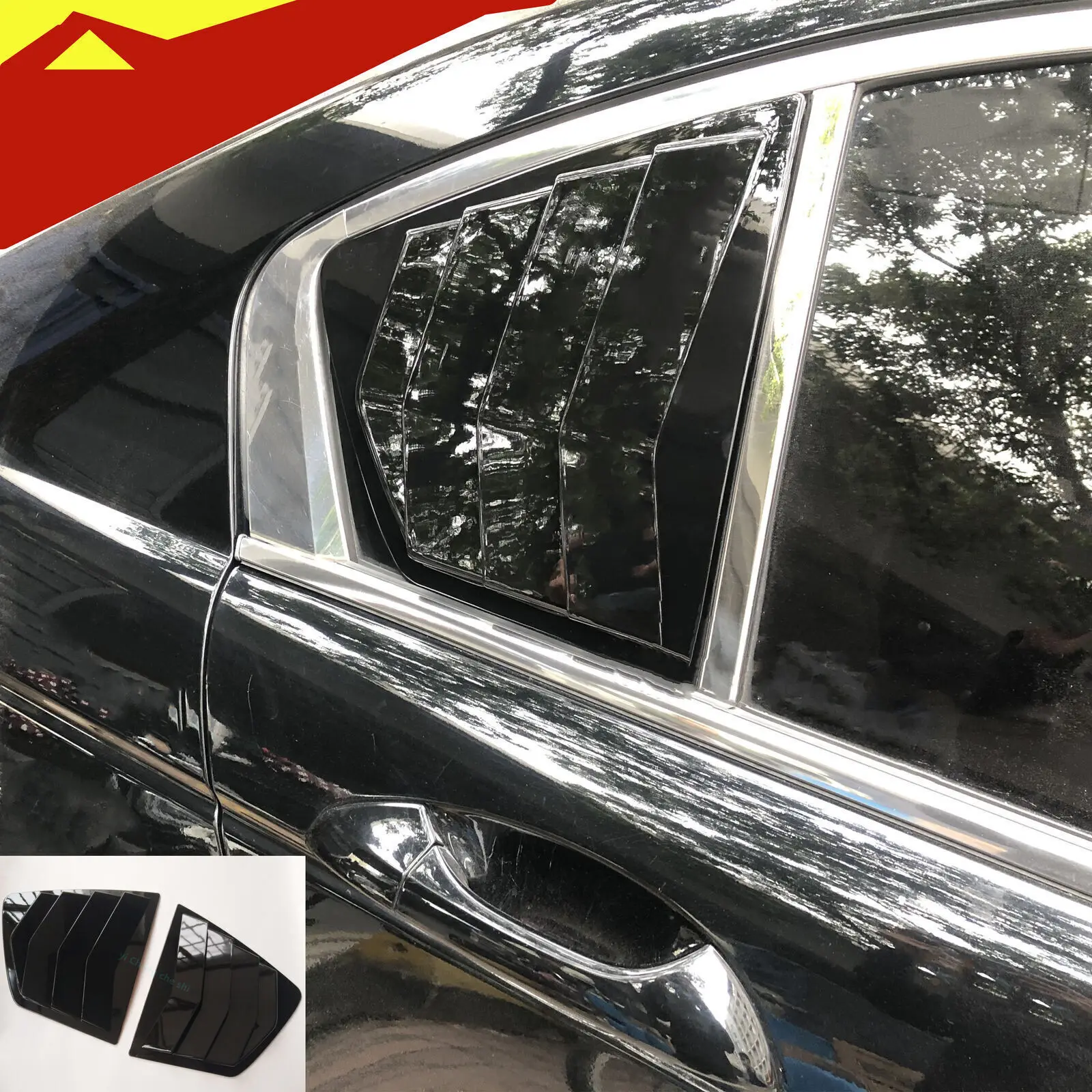 غطاء كوة ربع النافذة الخلفية باللون الأسود اللامع لهوندا أكورد 2008-2013