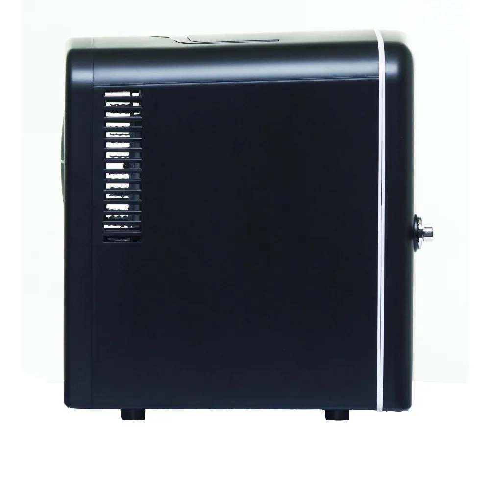 Mini portátil retro 6-Can refrigerador, alto-falante Bluetooth embutido, preto, 100% livre de freon, eco amigável, 4L capacidade