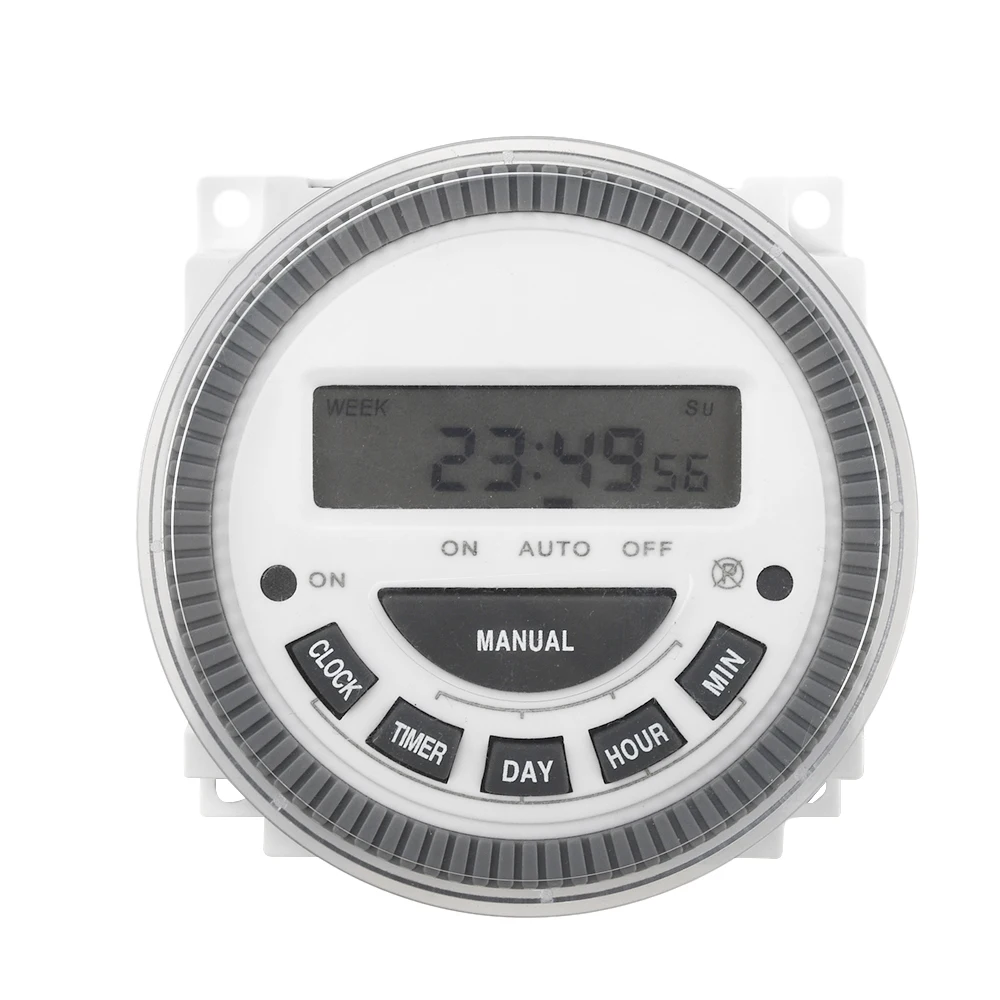Relé de tempo de intervalo de 1 segundo 220V 12V Interruptor temporizador digital programável com tampa 10A ON/OFF removível Fornecimento doméstico
