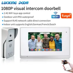 2.4G WIFI Tuya IP Video Doorphone Intercom System Kit for Villa 1080P Touch Screen Outdoor IP65 Waterproof RJ45 Doorbell Camera