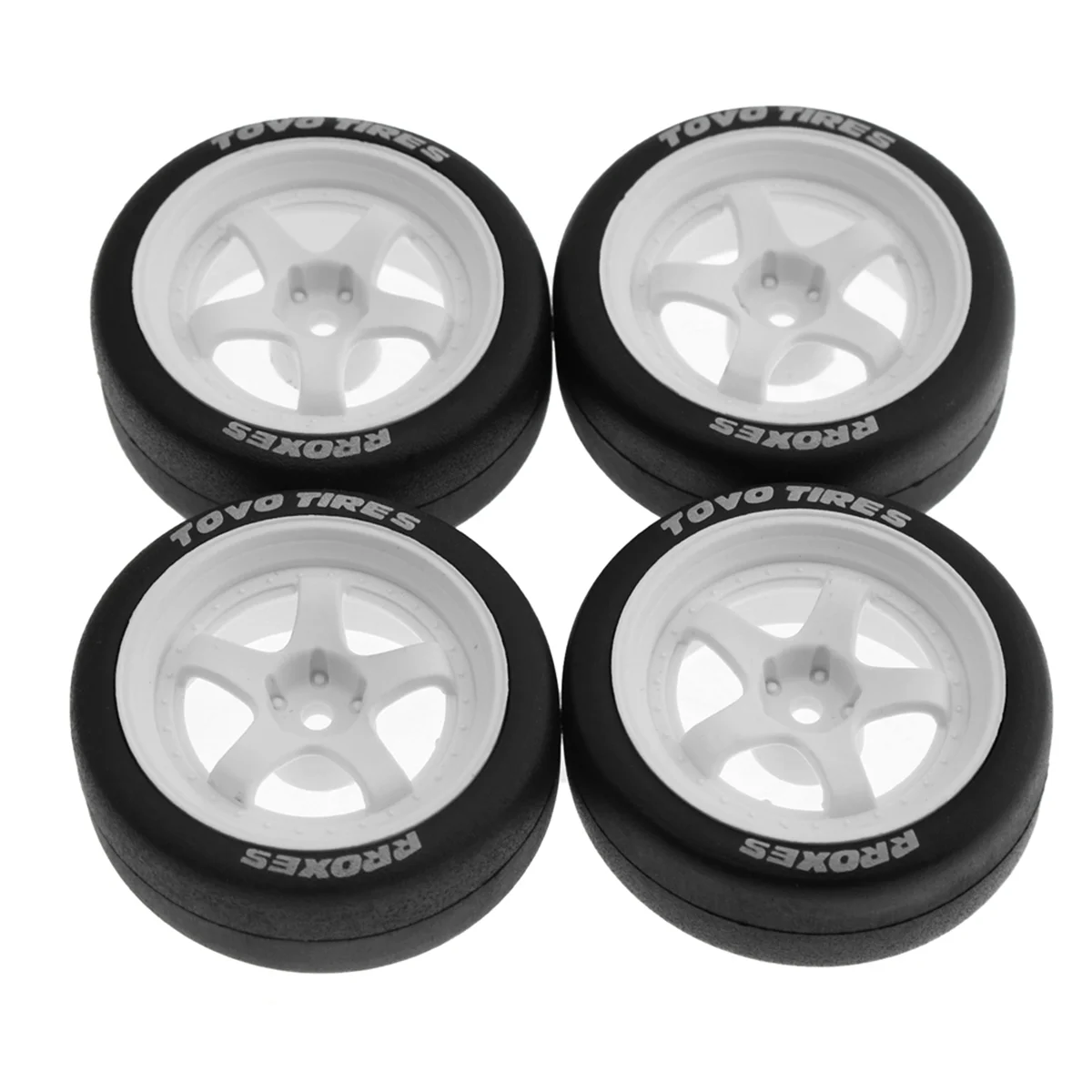 

IINBD-4PCS 65mm 1/10 RC Racing Car Tires Wheel for Tamiya TT01 TT02 XV01