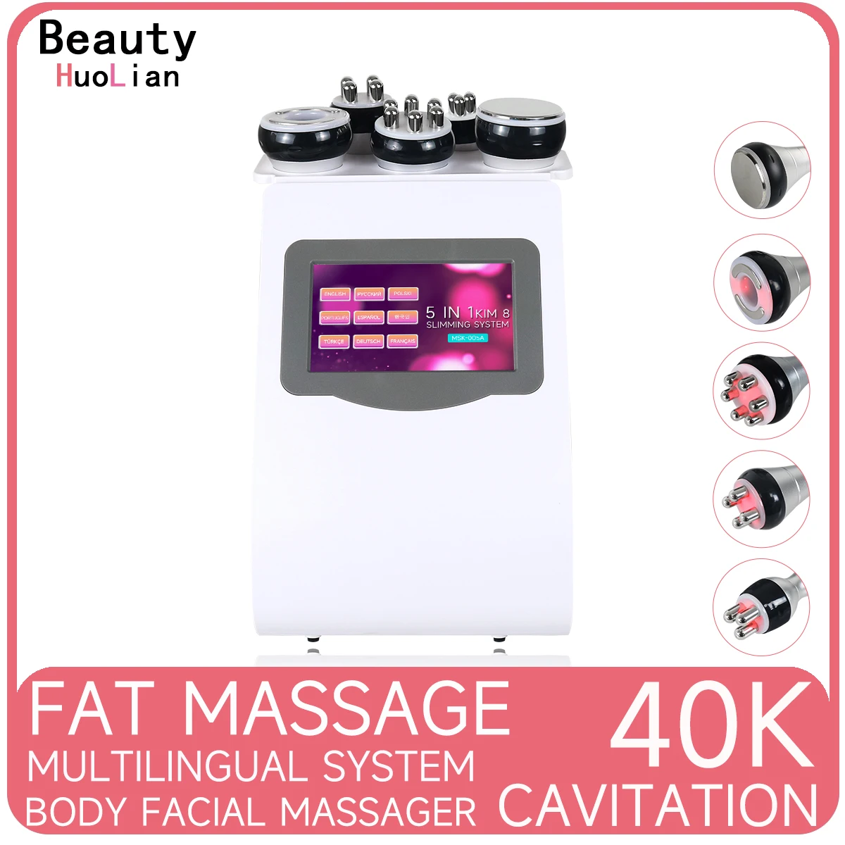 Newest 5 In 1 40K Ultrasonic Cavitation Vacuum Radio Frequency Lipo Slimming Machine for Home Use Body Shaper Skin Lifting Salon