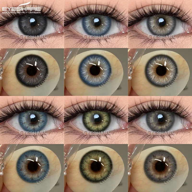 EYESHARE 1 Paar Farbige Kontaktlinsen für Augen-Make-up Blaue Natürliche Linsen Kosmetik Grüne Augenlinsen Make-up Graue Schönheits-Kontaktlinsen