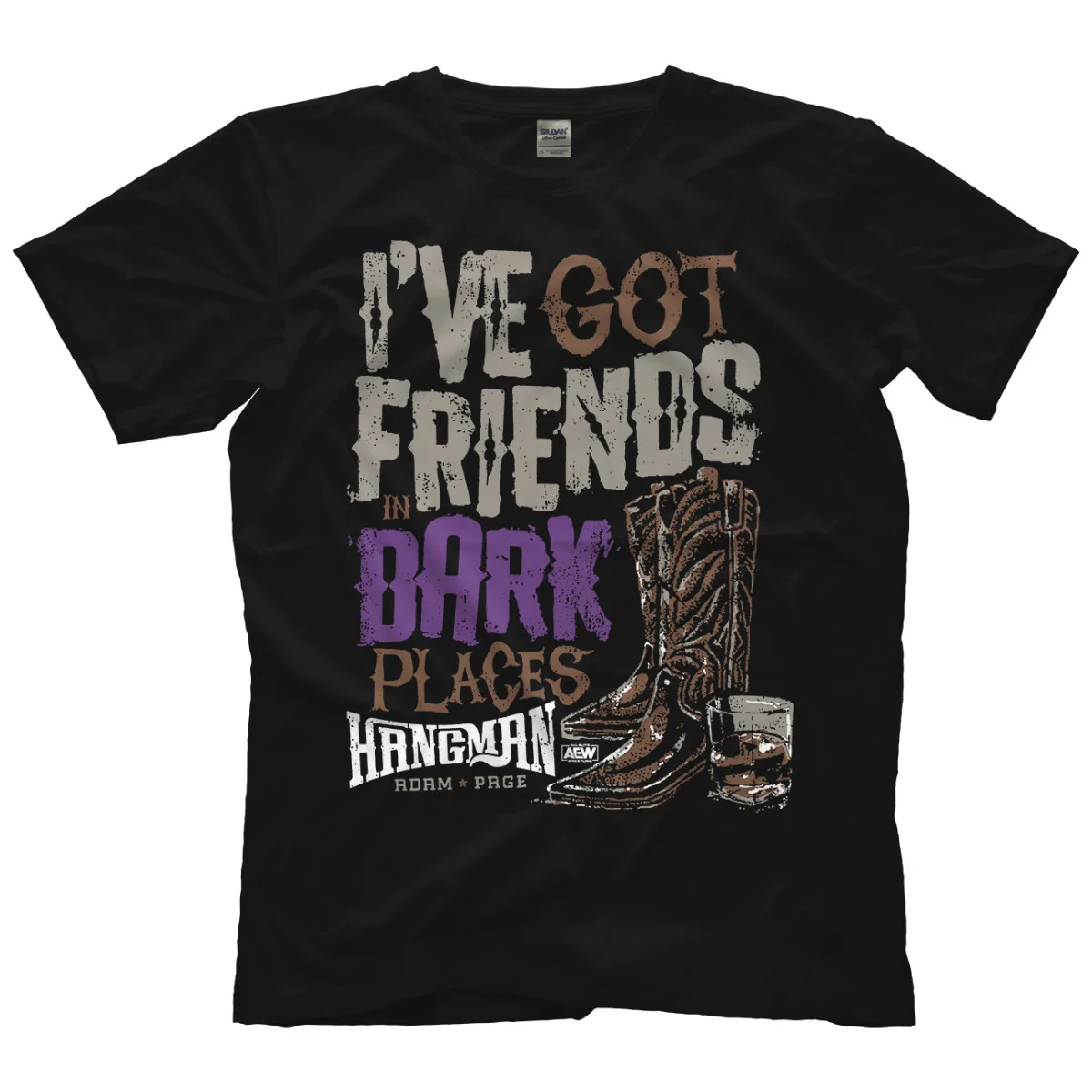 Hangman Adam Page - Friends in Dark Places AEW Official T-Shirt