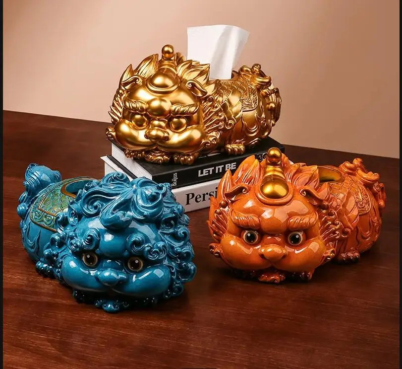 

Chinese Animal Tissue Box Decoration Living Room Crafts Candy Storage Tray Home Dining Table Napkin