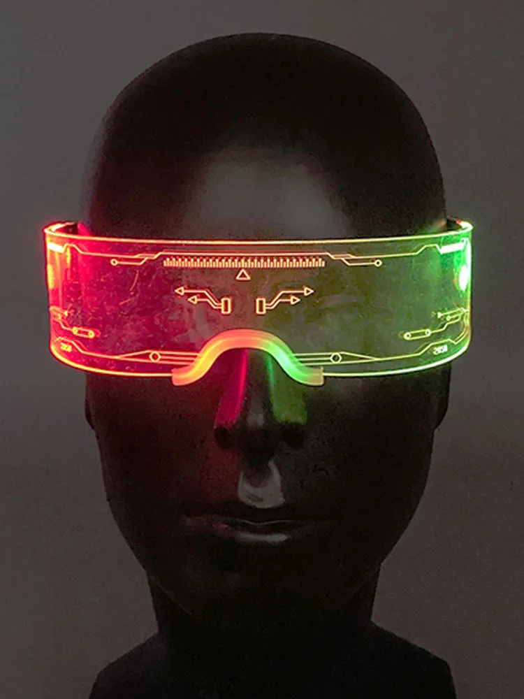 Lunettes Lumineuses LED Fluorescentes en Acrylique, Accessoires de Cosplay, Costume de brev