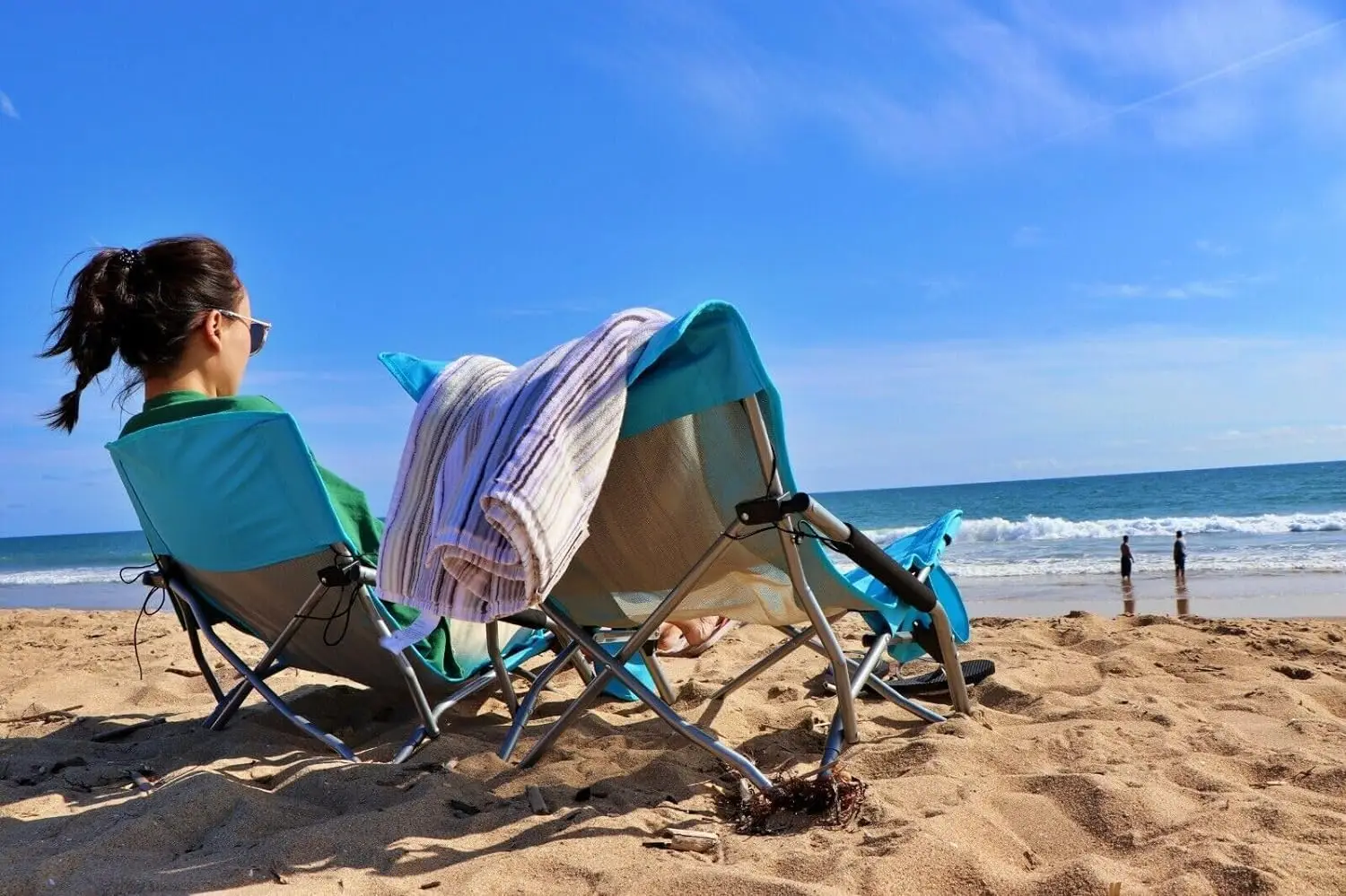 Low beach camping folding chair, ultra-light backpack chair, with cup holder and carry bag, beach chair - view 2