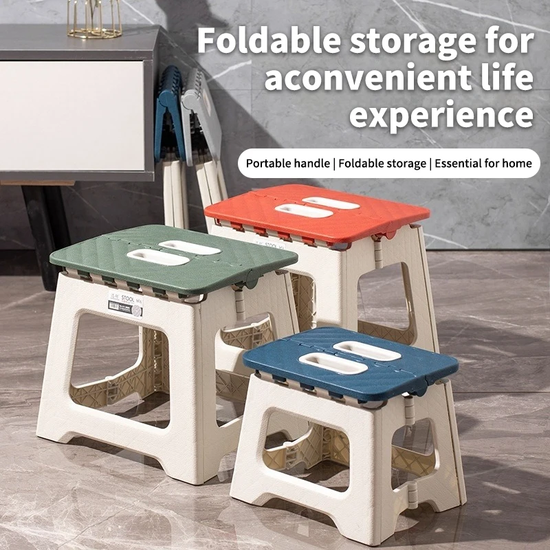 مقعد صغير سميك قابل للطي كرسي محمول قابل للطي للنزهات الخارجية والتخييم والسفر والاستخدام المنزلي وتصميم موفر للمساحة