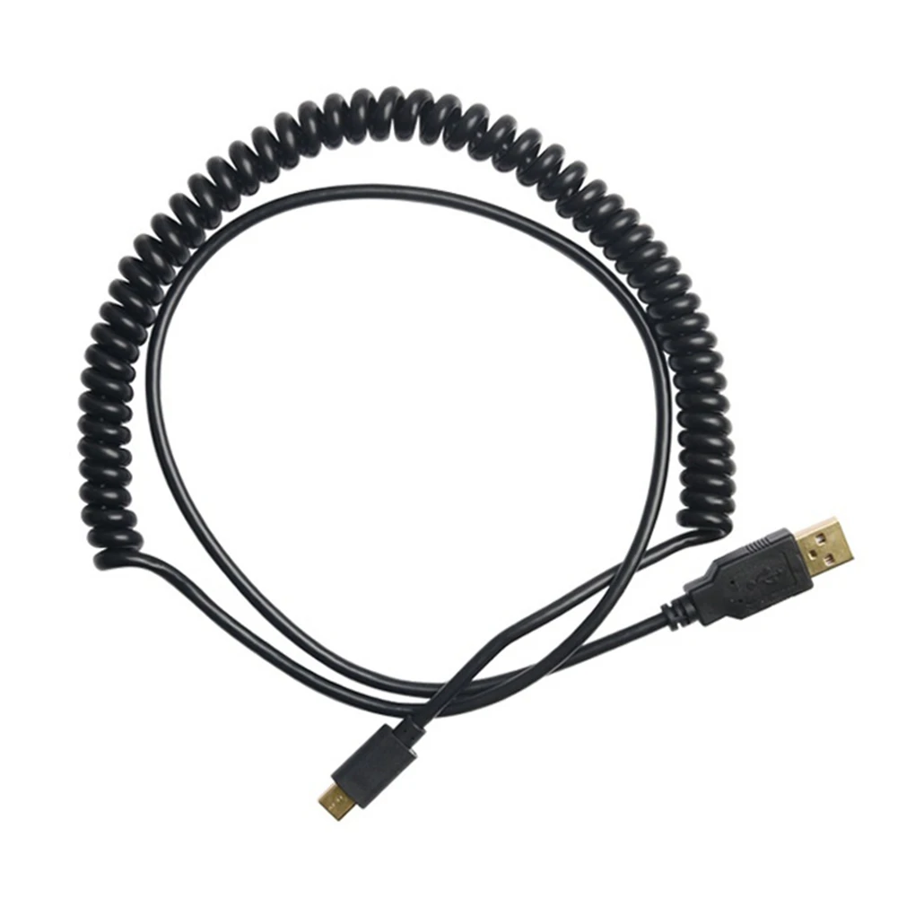 Coiled Cable Type C Wire Mechanical Keyboard GH60 USB C Cable Type C USB Port for Poker 2 GH60 Keyboard,Black