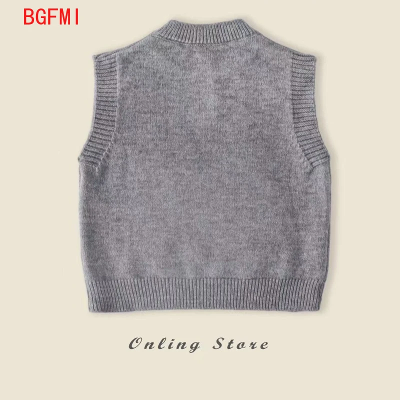 New Kids Knitted Vest for Spring Autumn Children's Clothing Girls Boys Sleeveless Pullover Sweater Cartoon Panda Loose Waistcoat