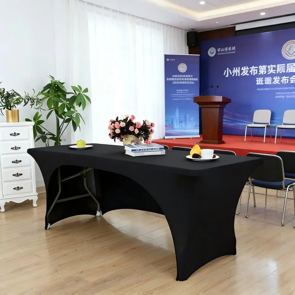 Wedding Spandex Table Cloth Cover Rectangular One Side Open Hotel Banquet Birthday Party Show Decoration Nice Look Design