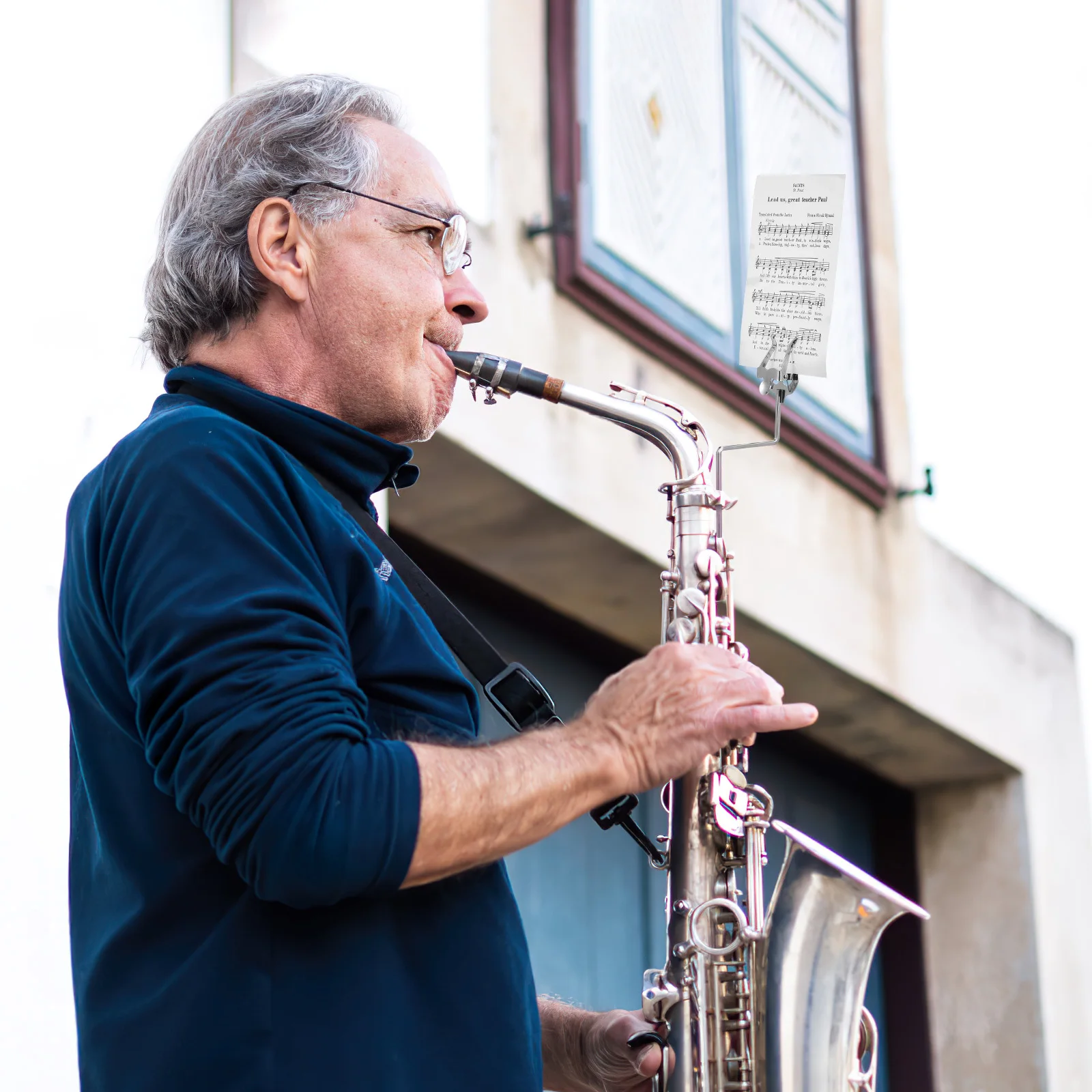 

1Pcs Saxophone Music Stand Portable Practical Durable Silver Instrument Music Score Holder Multi-Functional Rack