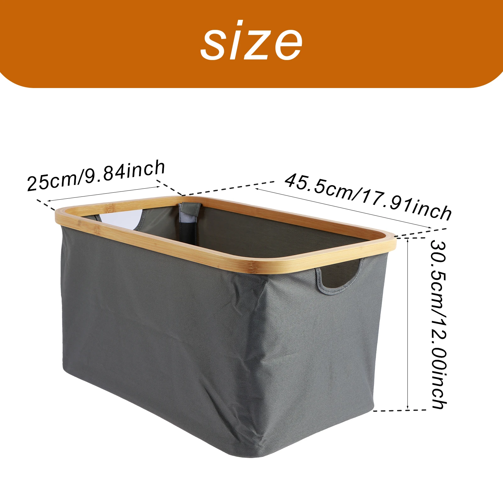 Laundry Basket Bamboo Oxford Cloth Storage Basket Home Foldable Dirty Clothes Basket Bedroom Bathroom Laundry Storage Basket