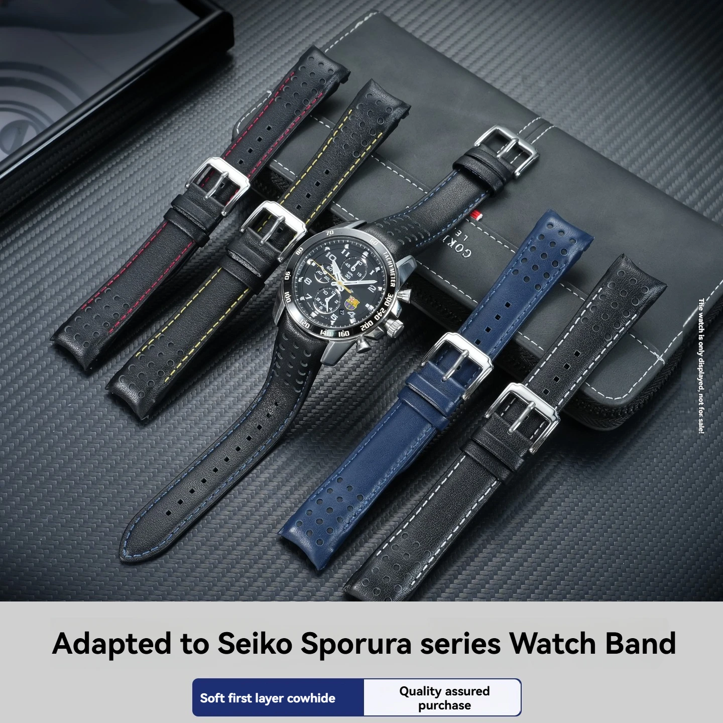 

21mm Precision Fit Curved End Leather Strap for Seiko Sporura Cowhide Replacement Band for SNAE93 SPC089 & SSNAE87 Men's Watch