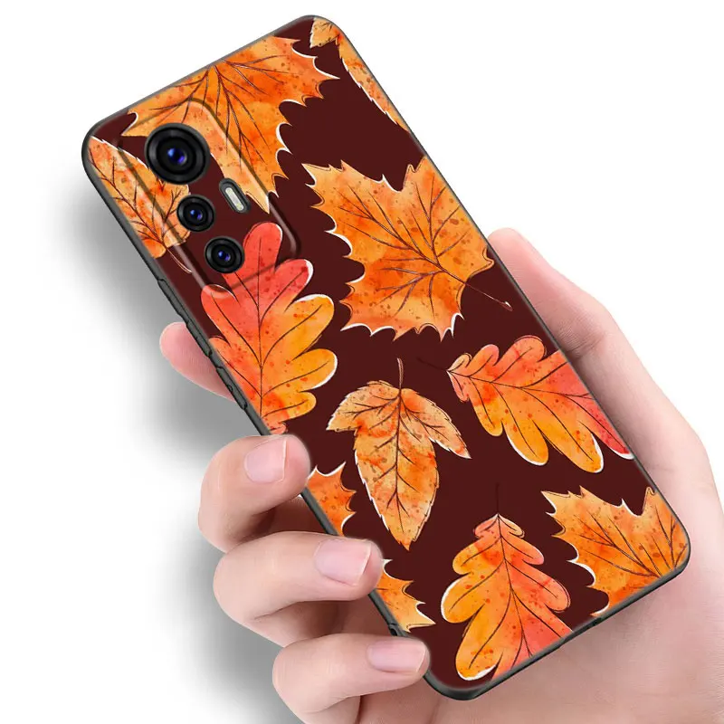 Autumn Leaves Fall Phone Case For Xiaomi Mi 10T 11 12 Lite 11i 11T 12X 12S POCO F4 X3 X4 GT NFC F3 M3 M4 Pro 5G Soft Black Cover