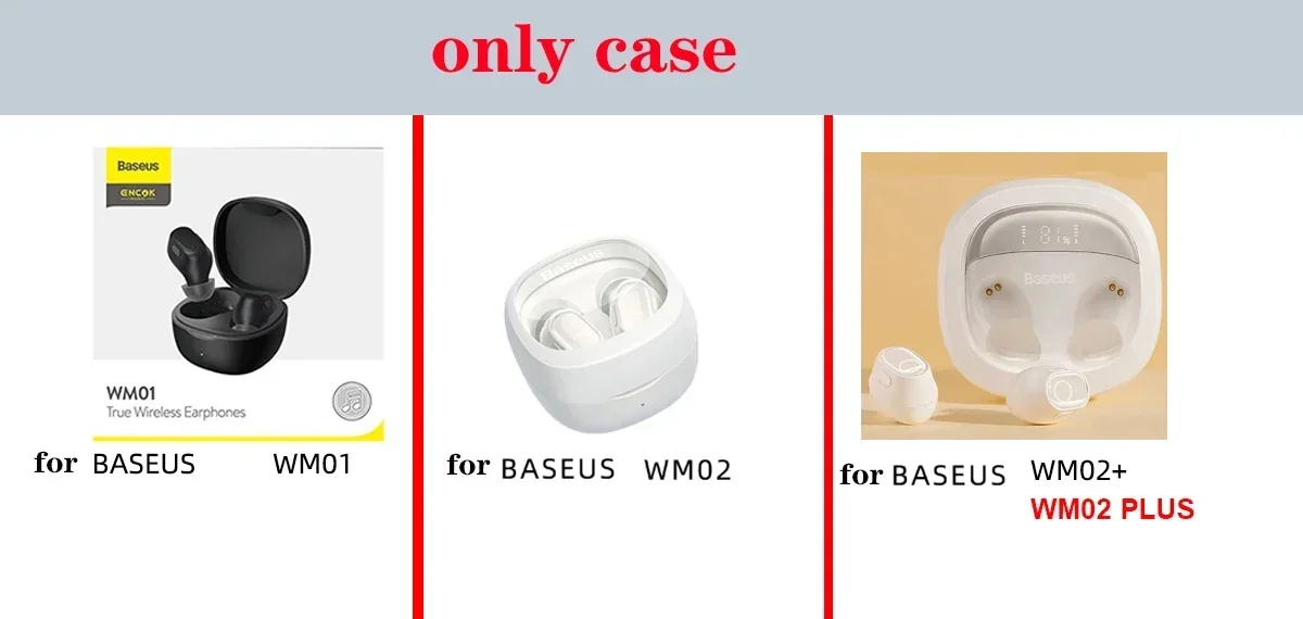 ins For Baseus WM01 / WM02+ /  WM01plus Case Fashion Flower Pendant Case For Baseus WM02 Silicone Transparent Earphone Cover