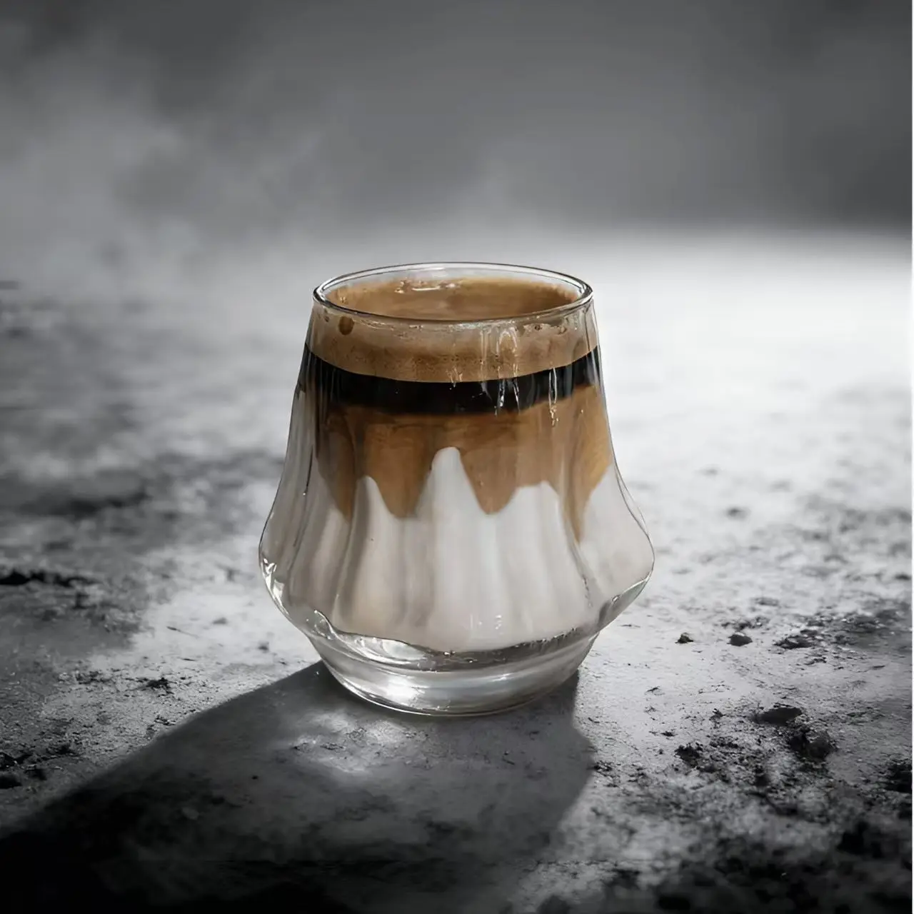 2Pcs/Set Glass Mug Dirty Coffee Cup Vintage Glass Unique Volcano Design Coffee Mug 200ML