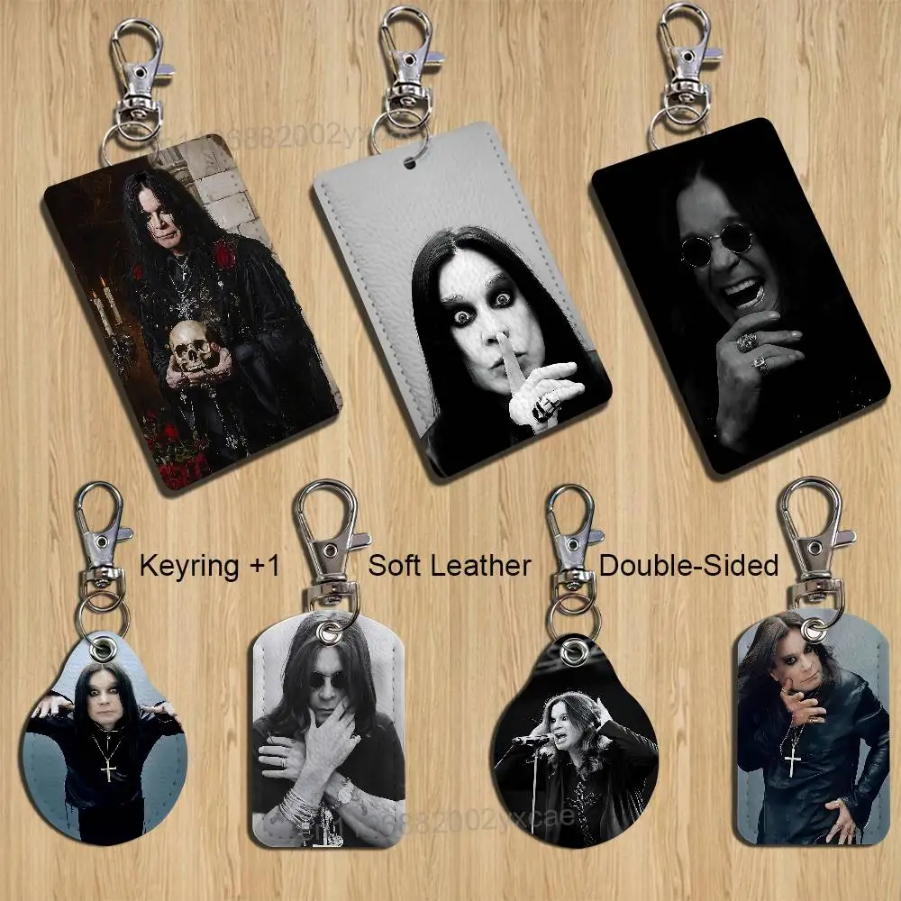 

Remembering O-OZZY OSBOURNE Rectangle ID Card Case Keychain Access Card Bag Key Tag Ring Leather Card Holder Key Ring Access
