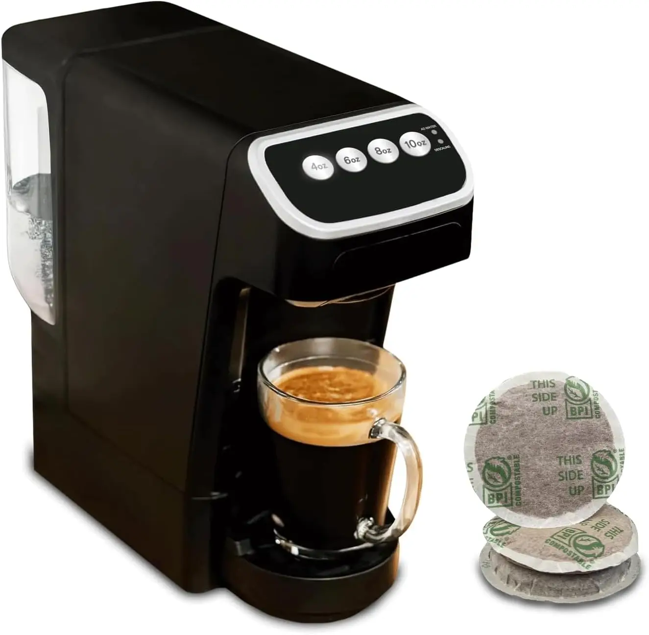 PeleCafe Coffee Machine – Compatible with Peet's Pods – Fast Single-Serve Brewer with Rich Flavor & Crema, Compact Design