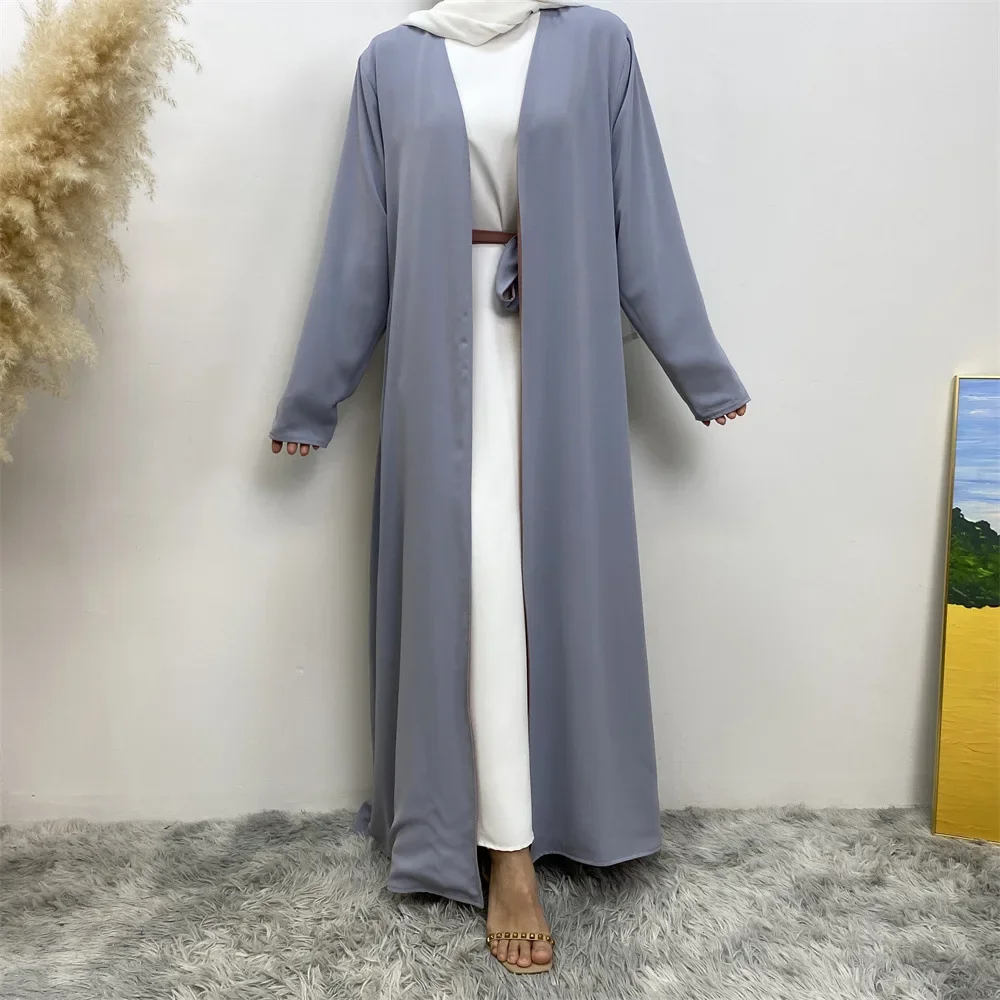 Reversibile Aperto Abaya Donne Musulmane Aperto Kimono Cardigan Maxi Abito Turchia Caftano Arabo Islamico Abito Lungo Dubai Eid Ramadan Abaya