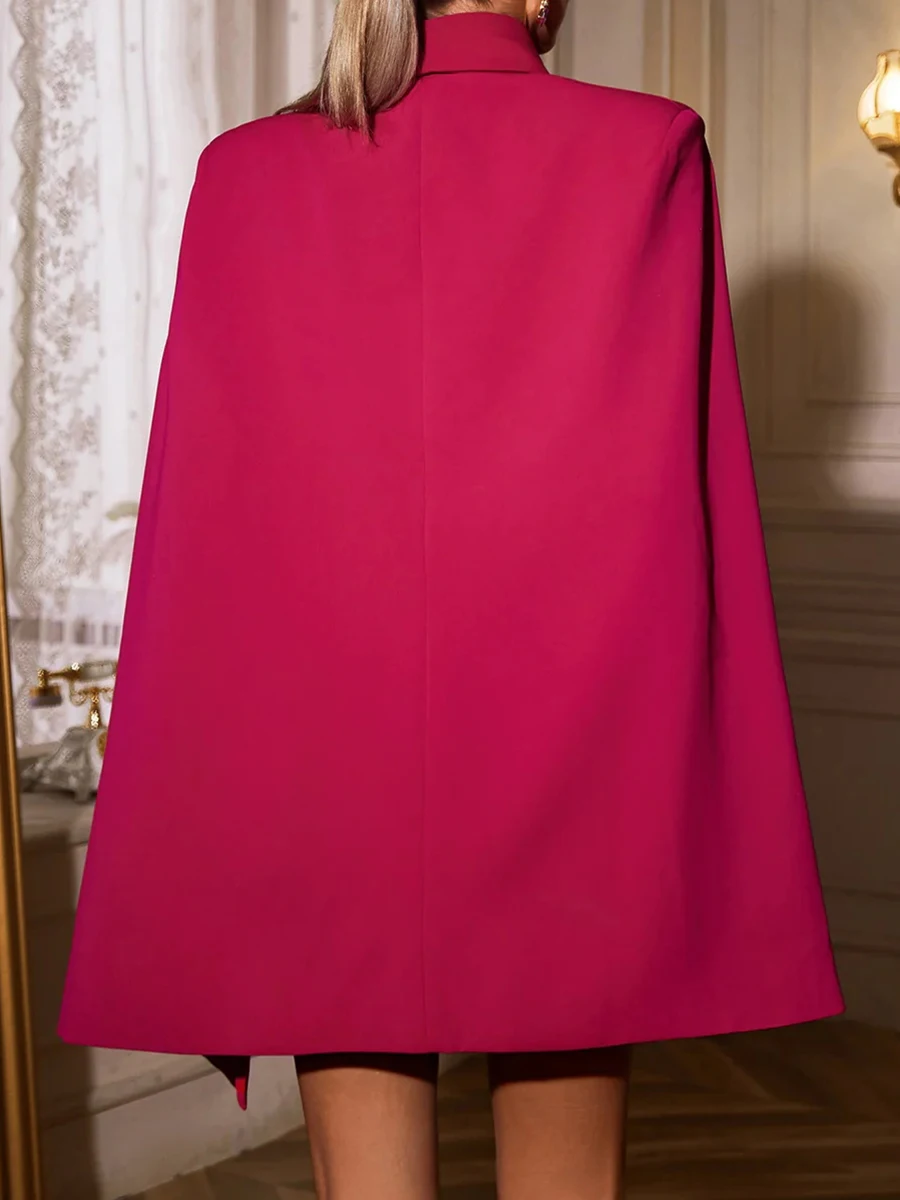 VGH Luxury Fashion Patchwork Sequined Coat for Women Lapel Shawl Sleeves Spliced Lace Up Temperament Slimming Outwear Female New