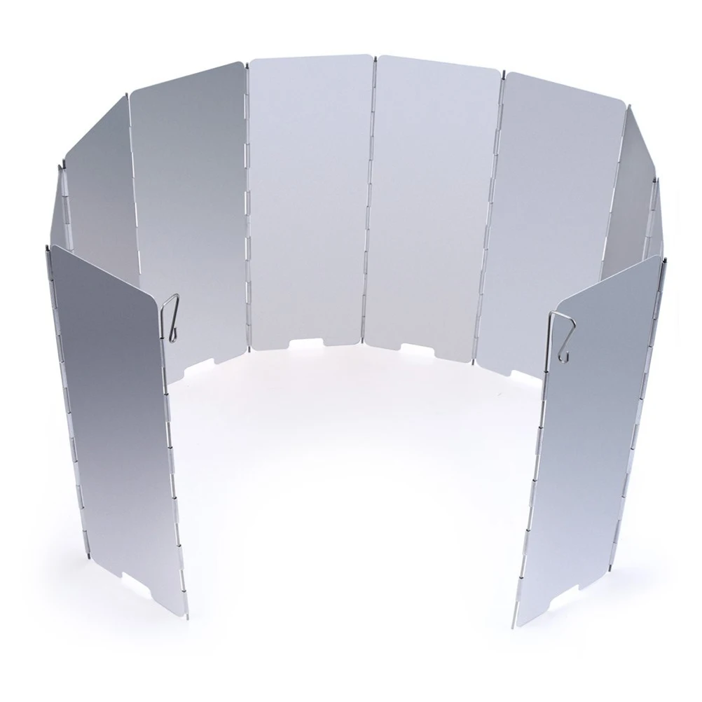 

Outdoor For Camping Stove Foldable Wind Shield With Built-In Pegs Tall Portable Fire Windscreen Picnic Stove Windscreen