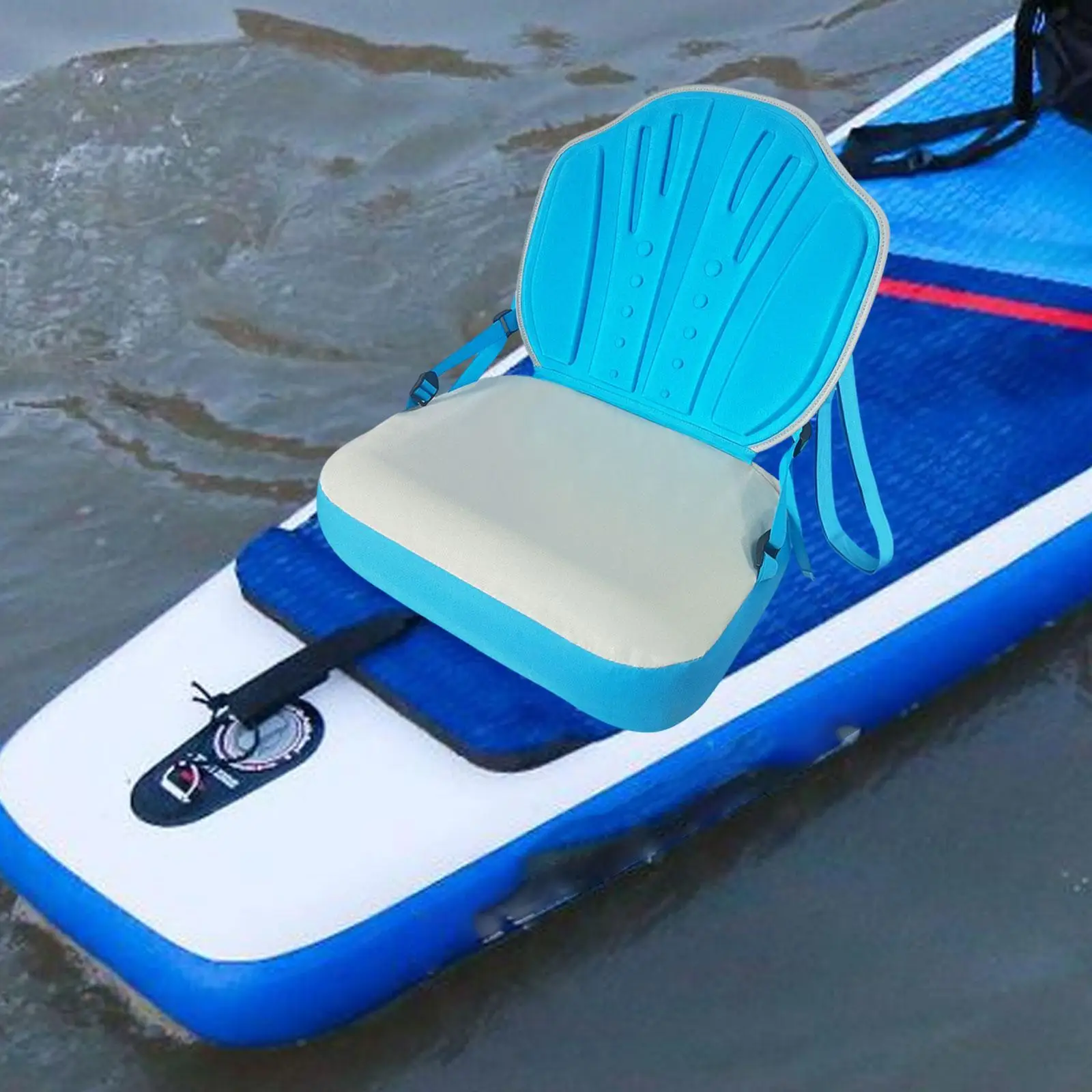 Inflatable Kayak Seat Premium PVC Boat Cushion Adjustable Backrest Kayak Parts for Canoe Rowboat Water Activities