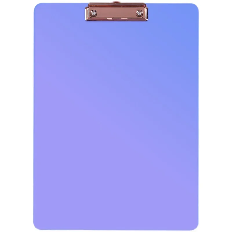 Tablero de escritura de documentos acrílico colorido, Clip de tablero A4, tapete para examen de escritura de arte para estudiantes, portapapeles con