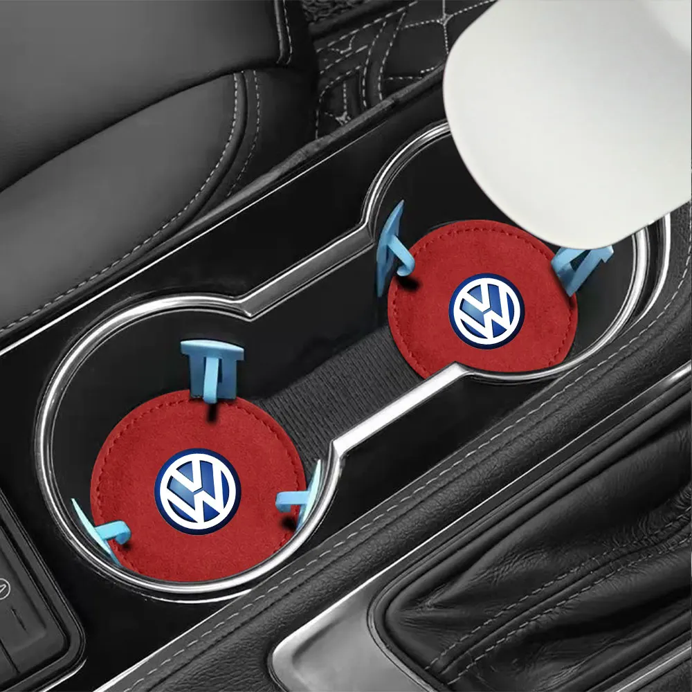 2Pcs Car Anti-Slip Pad Water Cup Holder Drink Coaster for Volkswagen vw Scirocco GOLF MK6 Polo Tiguan PASSAT GTI Scirocco Rline