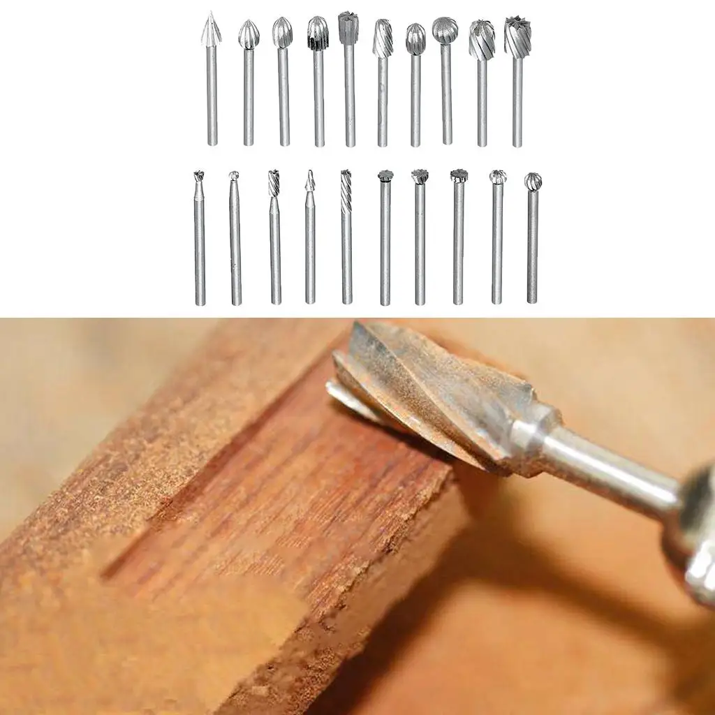 20Pcs Universal Routing Router Bits Carpentry Router Bits Rotary Carving Carved Cutter Tool